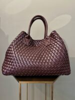 Mia Square Faux Leather Bag - Burgundy