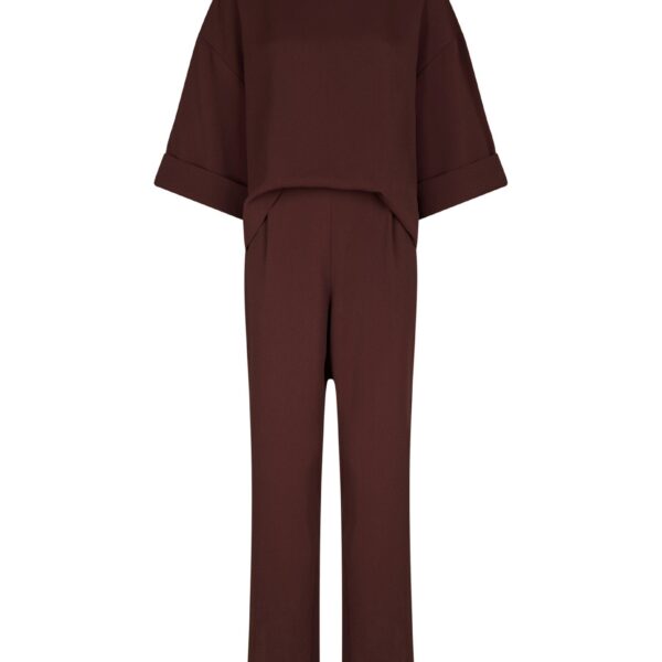 Arlo Crepe Jumpsuit - Burgundy