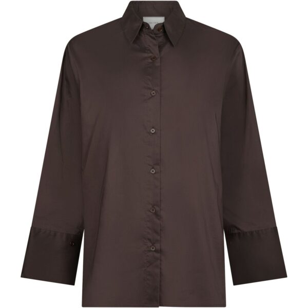 Dita Poplin Shirt - Chocolate Brown
