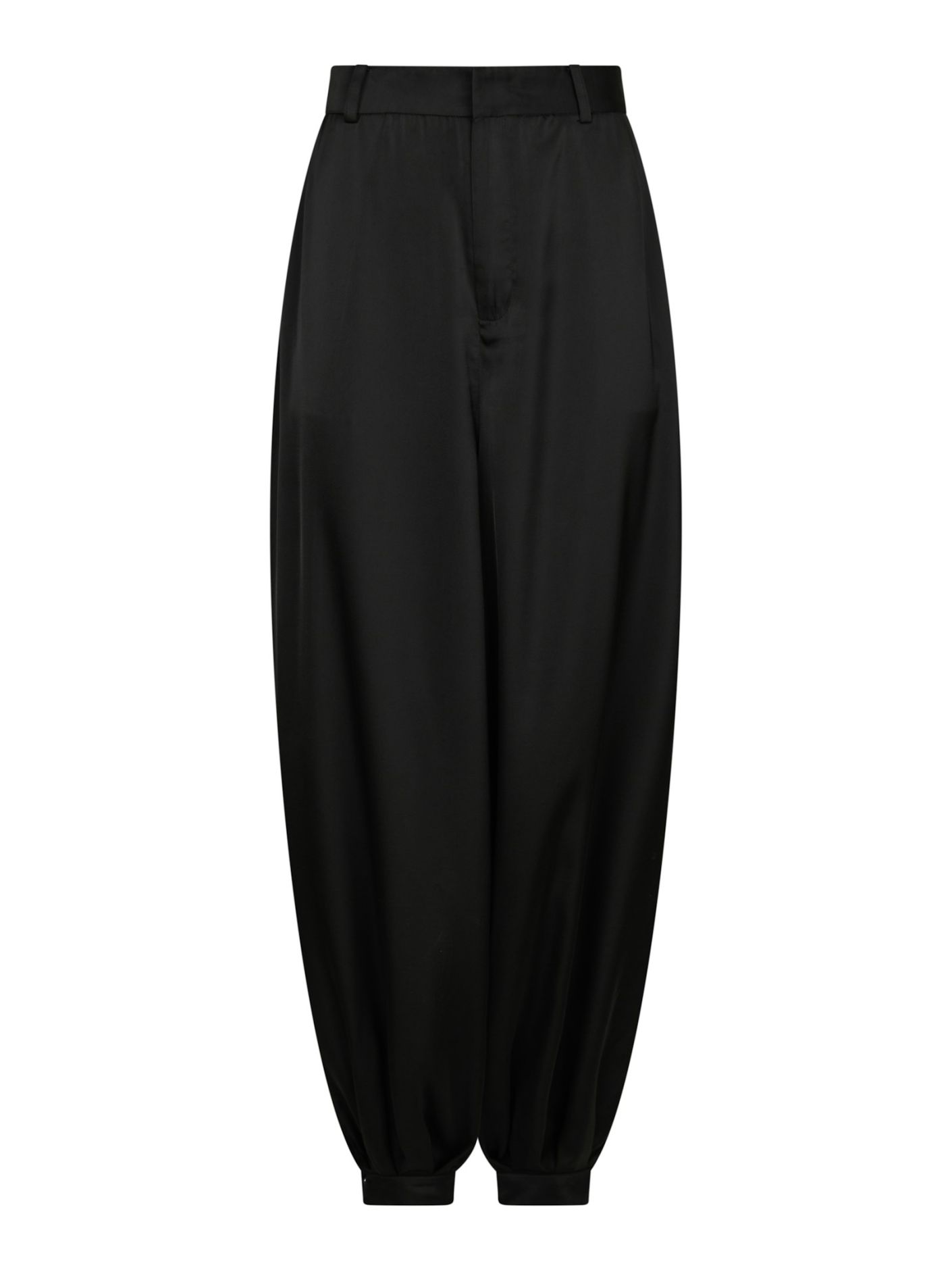 167418_100_0 Fayla Drapy Satin Balloon Pant - Black - Afbeelding 1