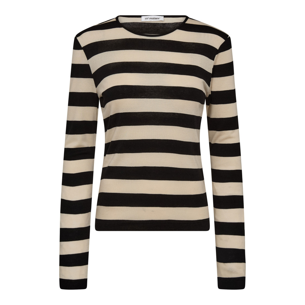 33193-MasonCC-Stripe-Blouse-19996-01 MasonCC Stripe Blouse - Bone/Black - Afbeelding 1