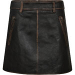 Used Leather Crop Skirt - Mocca