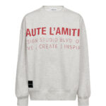 Studio Logo Sweat - Pearl Melange/Red