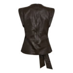 GittCC Pleat SS Blouse - Dark Brown - Afbeelding 2