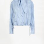 Anubi Stripe Blouse - Blue Mist