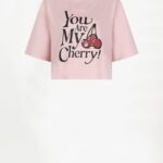 Cherry Cropped T-Shirt - Rose Quartz