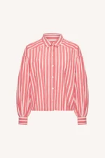 Sarah Short Stripe Blouse - Red Stripe