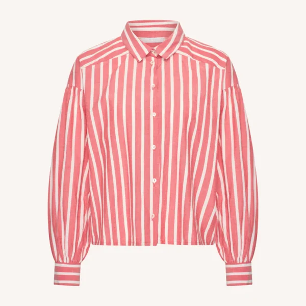 Sarah Short Stripe Blouse - Red Stripe