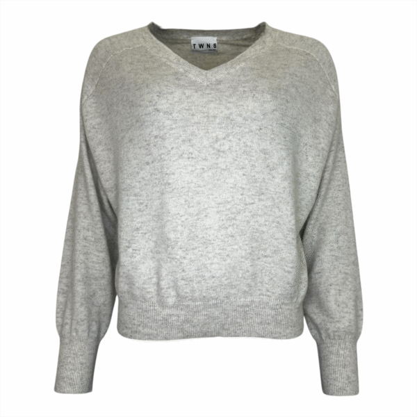 Salida  V- neck Sweater - Pearl Grey