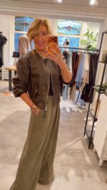 MWHace Sille High Wide Long Pants - Capers Green - Afbeelding 3