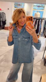 Denim Oversize Blouse - Light Blue