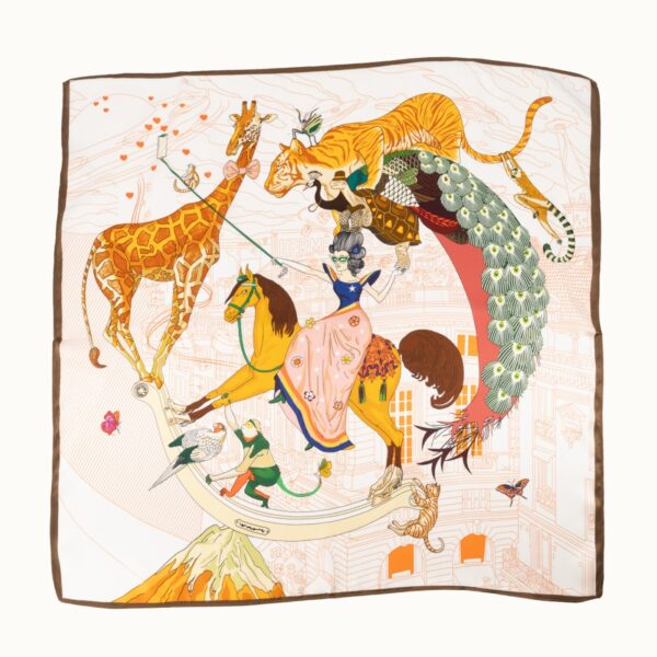 Zaya Silk Scarf - Circus Print