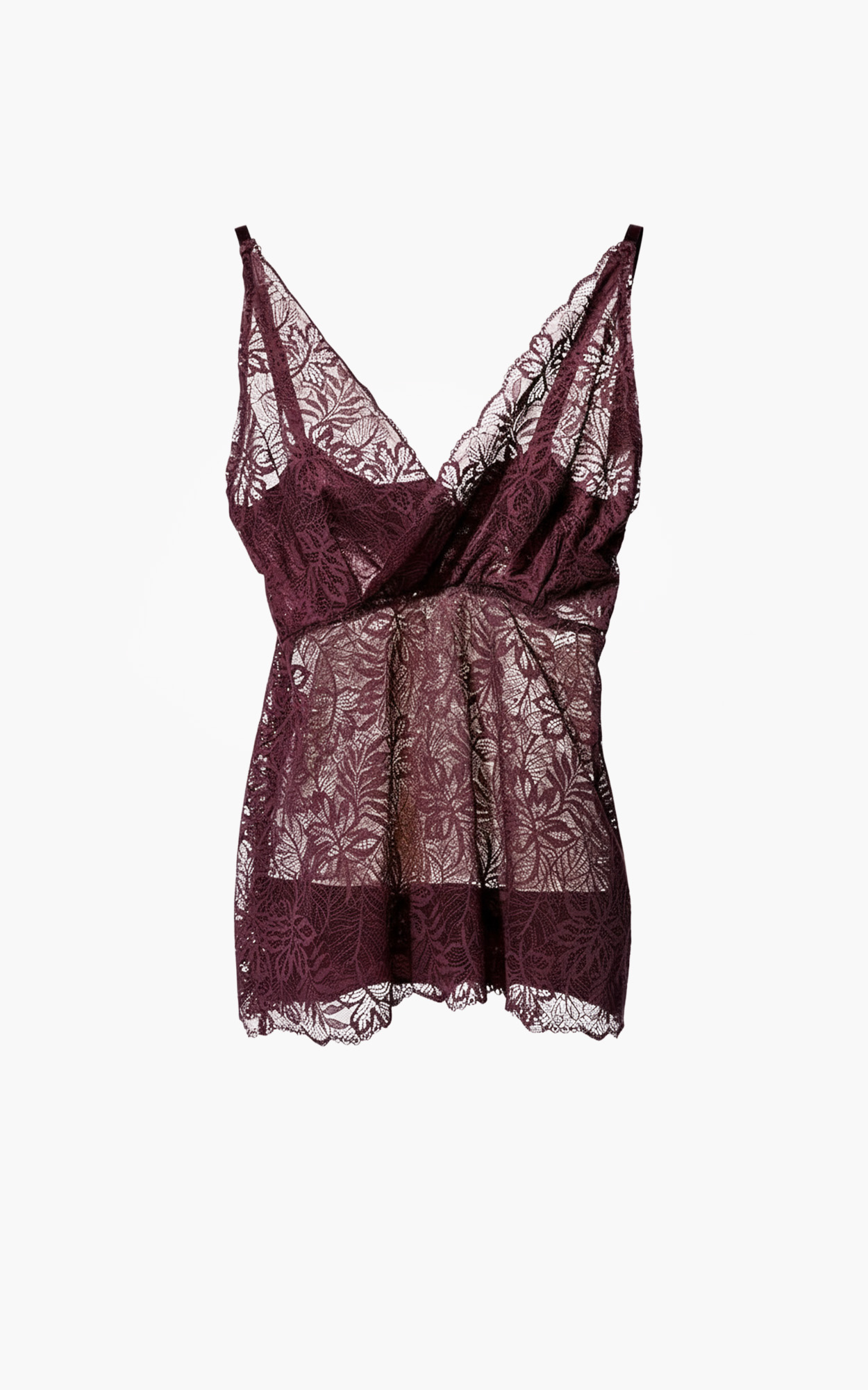 958-134-3961 Vivian Lace Top - Burgundy - Afbeelding 1