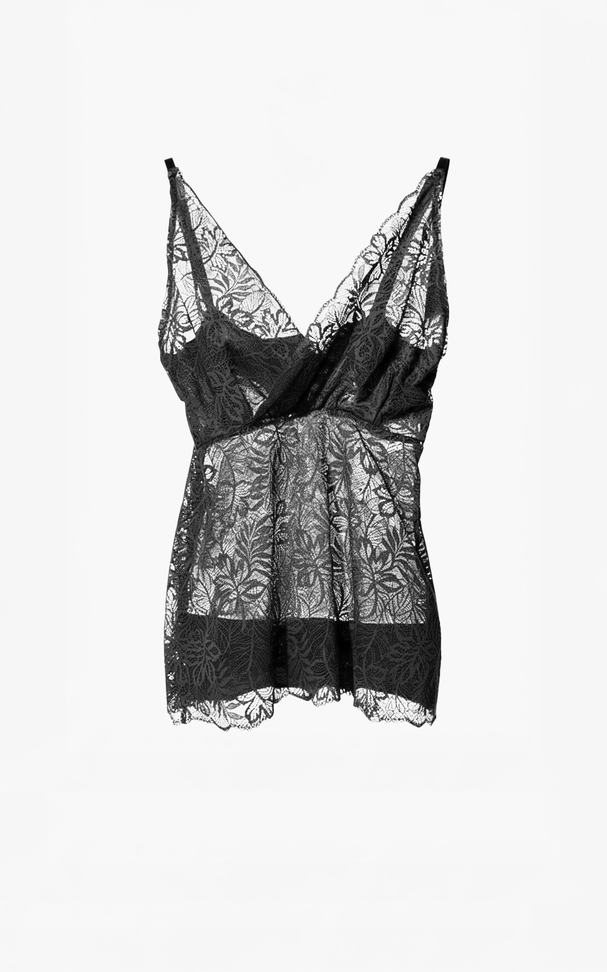 958-3-5746 Vivia Lace Top - Black - Afbeelding 1