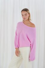 Livingston Boat-neck sweater - Bubblegum