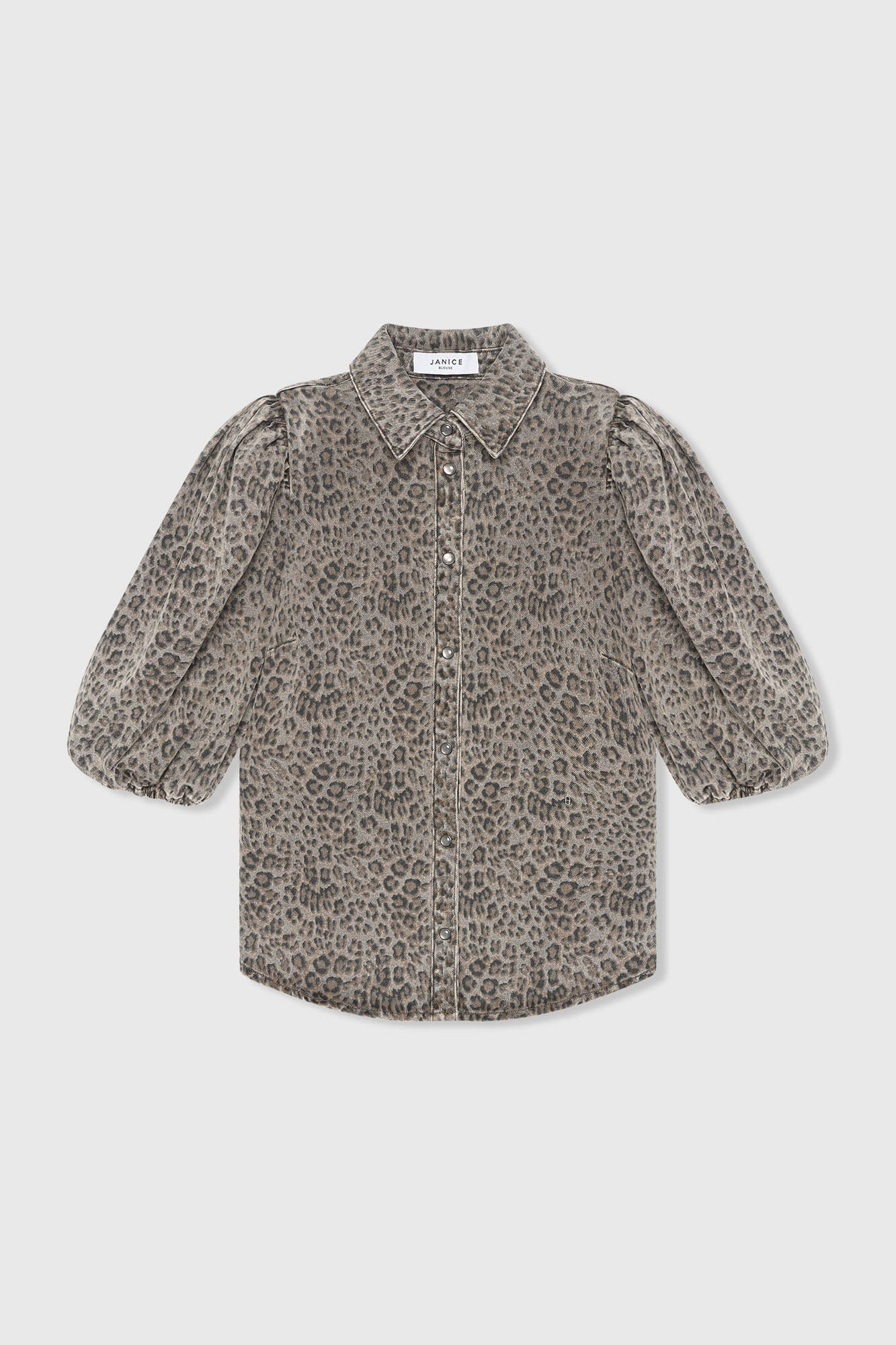 blouse-dames-denim-pofmouw-lars-panterprint-janice-00 Lars Denim Blouse - Leopard - Afbeelding 1