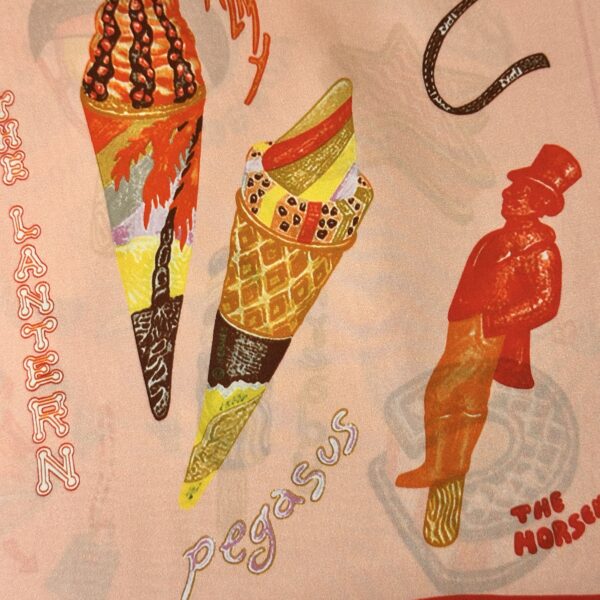 Zaya Silk Scarf - Pink Ice Cream Print