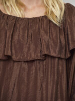 Kyo Volant Mini Dress - Chocolate Brown - Afbeelding 4