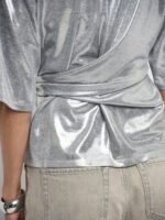 Uxia Metallic Top - Silver - Afbeelding 4