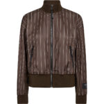 Pin Stripe Zip Sweat - Mocca