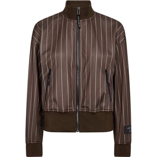 Pin Stripe Zip Sweat - Mocca