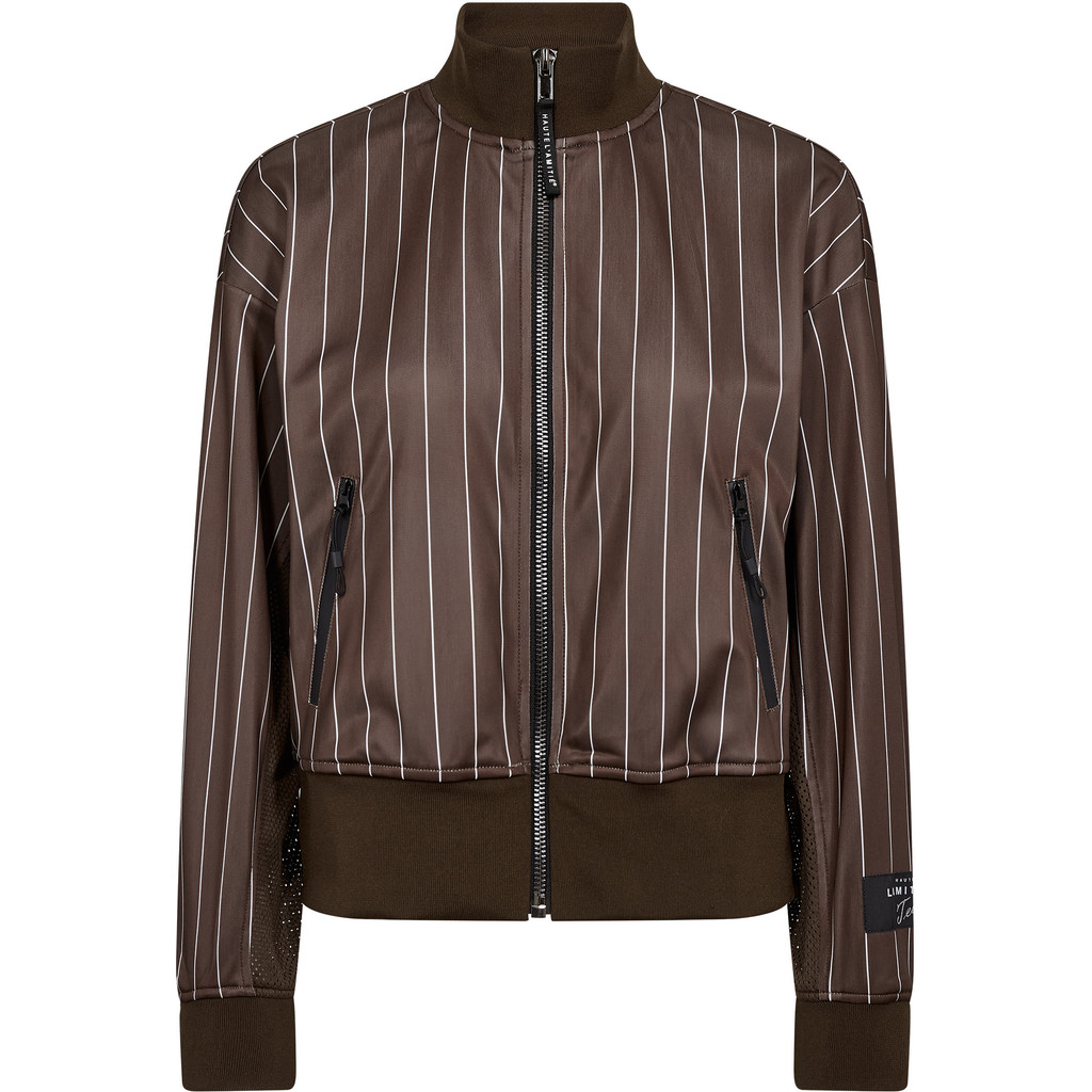 HL10542_Mocca Pin Stripe Zip Sweat - Mocca - Afbeelding 1