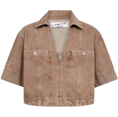 Drew Denim Top - Camel