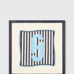 Effron Silk Scarf - Streep Blauw