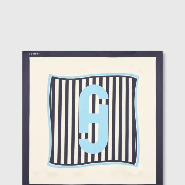 Effron Silk Scarf - Streep Blauw