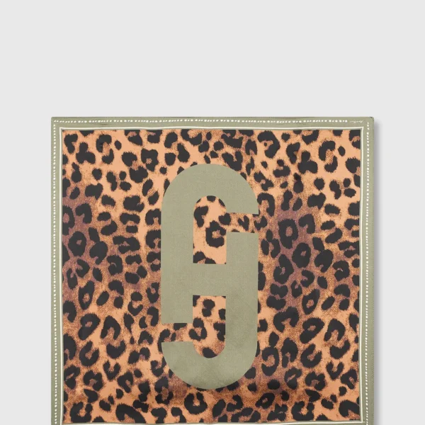 Effron Silk Scarf - Panterprint Groen