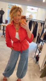 Denim Blouse - Red - Afbeelding 2