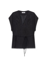 Milla String Belt Wrap Vest - Black