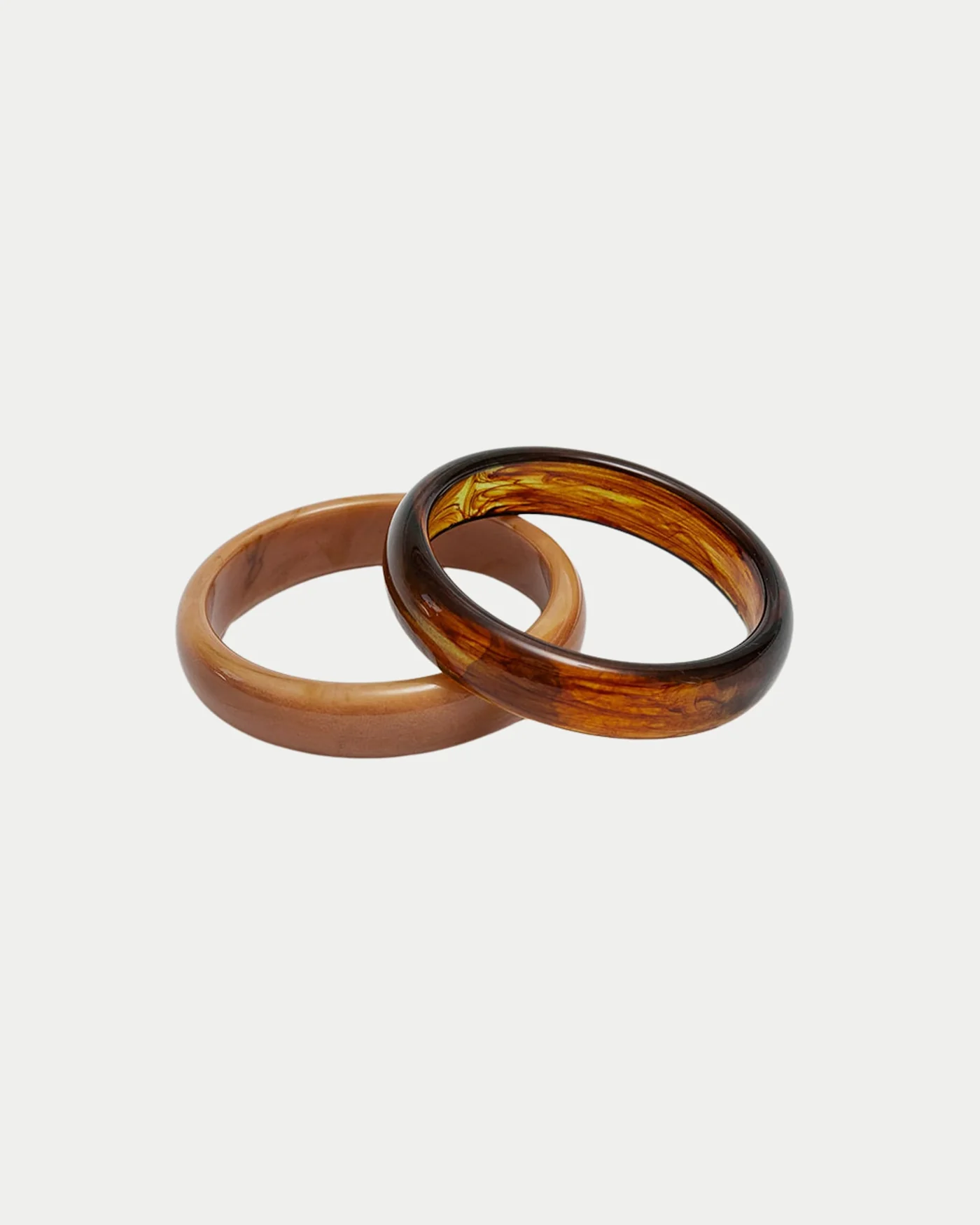 17_034648fd-d062-4c19-a627-17b1bb522226 Bangle 2 Set - Brown/Camel - Afbeelding 1