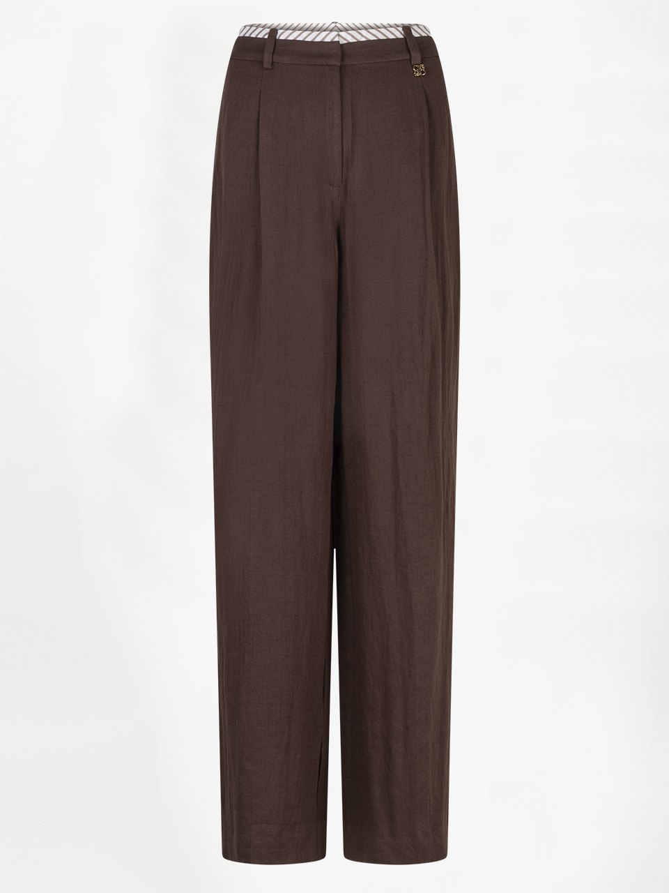 261141_8730_01_packshot_695 Kenila Wide Leg Pants - Chocolate Brown - Afbeelding 1