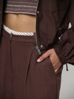 Kenila Wide Leg Pants - Chocolate Brown - Afbeelding 2