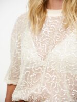 Zaira Sequin Net Top - Creme - Afbeelding 2