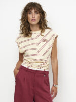 Vesna Stripe Shirt - Butter Yellow/Berry Red - Afbeelding 2