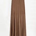 Solis Mesh Wide Maxi Skirt - Mocha Mousse