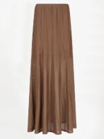 Solis Mesh Wide Maxi Skirt - Mocha Mousse