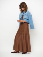 Solis Mesh Wide Maxi Skirt - Mocha Mousse - Afbeelding 2