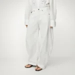 Aliana Wide Fit Barrel Jeans - White