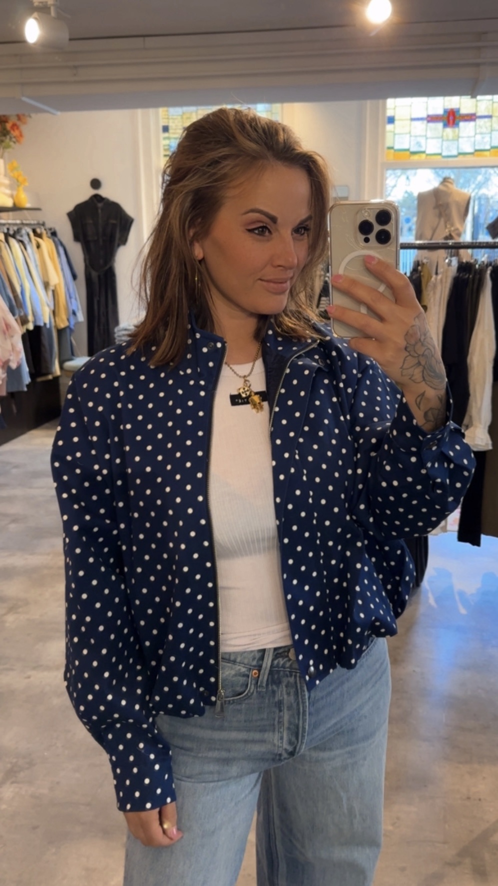 eid1812337769251130cameraposition1-6 Dots Jacket - Navy - Afbeelding 1