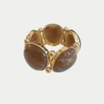 Vala Elastic Bracelet - Brown/Gold