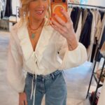 Ruffle Tie Blouse - Ecru