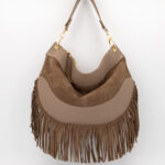 Vicky Suede Grain Leather Bag - Truffel Taupe