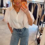Short Puff Sleeve Blouse - White