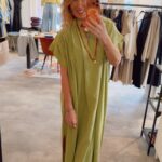 Milla Long Belt Dress -Kiwi