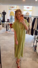 Milla Long Belt Dress -Kiwi