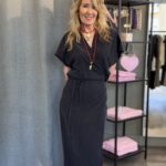 Milla Long Wrap Dress - Charcoal