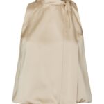 Veda Drapy Satin Top - Dark Sand